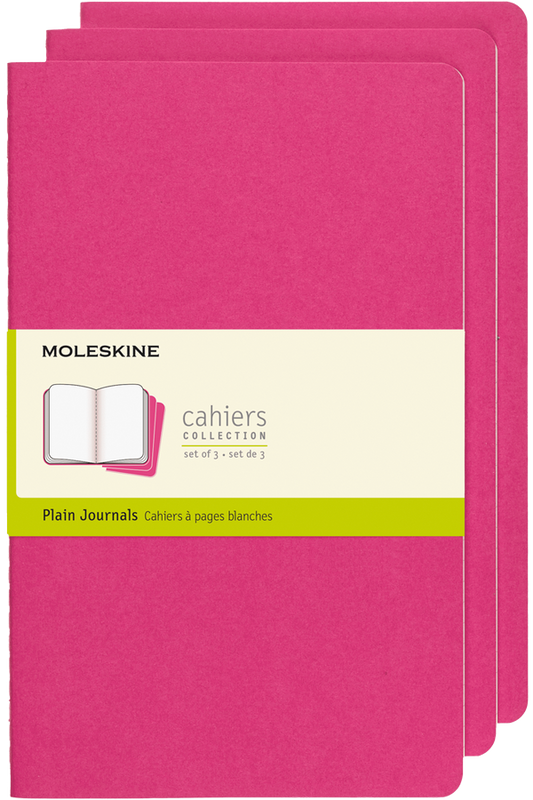 Libretas Cahier. Set de 3 - Tapa Blanda - Large - Rosa Cinetica - Lisa