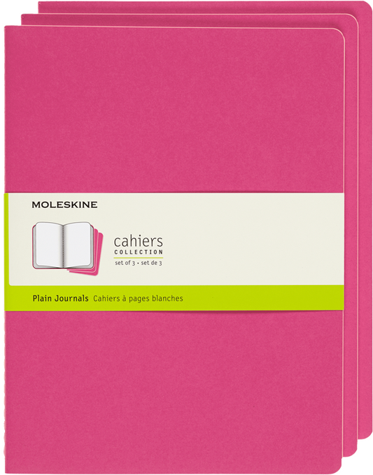 Libretas Cahier. Set de 3 - Tapa Blanda - XL - Rosa Cinetica - Lisa