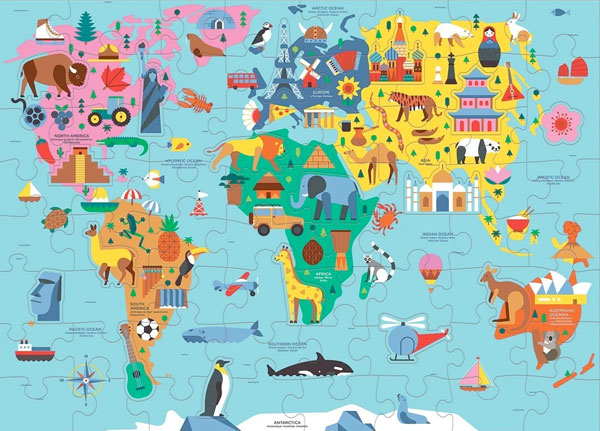 Puzzle Map of the World (78 piezas)