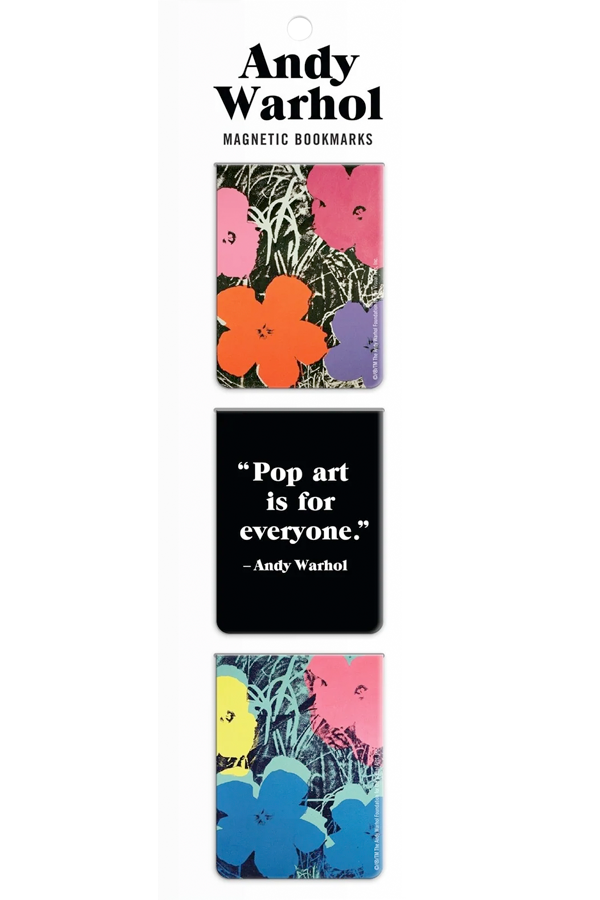 Marcapáginas Andy Warhol Flowers. Set de 3