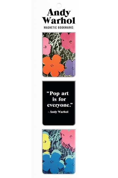 Marcapáginas Andy Warhol Flowers. Set de 3