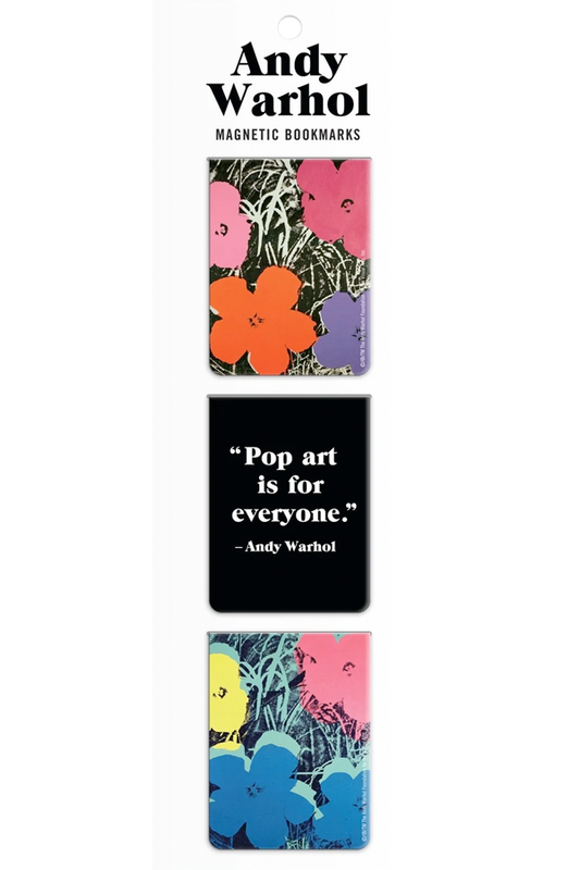 Marcapáginas Andy Warhol Flowers. Set de 3
