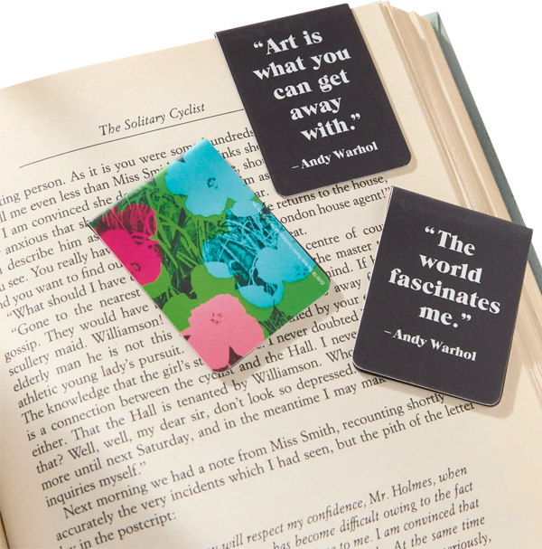 Marcapáginas Andy Warhol Flowers. Set de 3