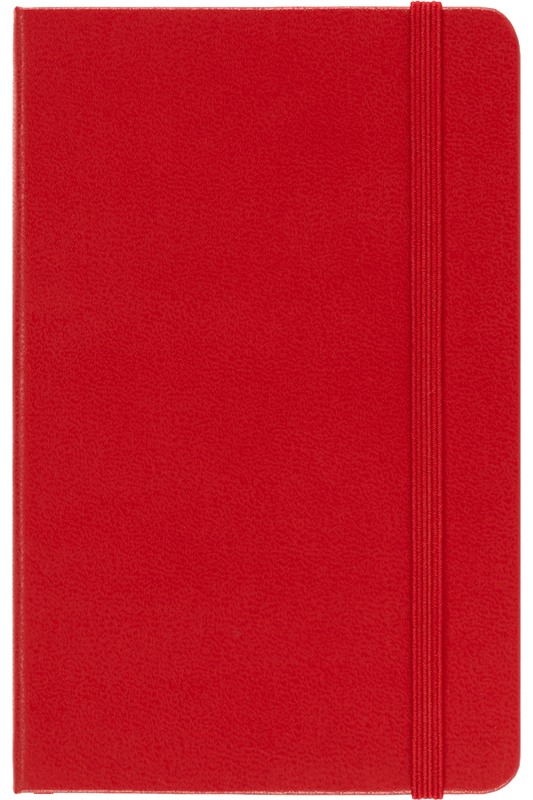 Cuaderno Clásico - Tapa Dura - Pocket - Rojo escarlata - De rayas