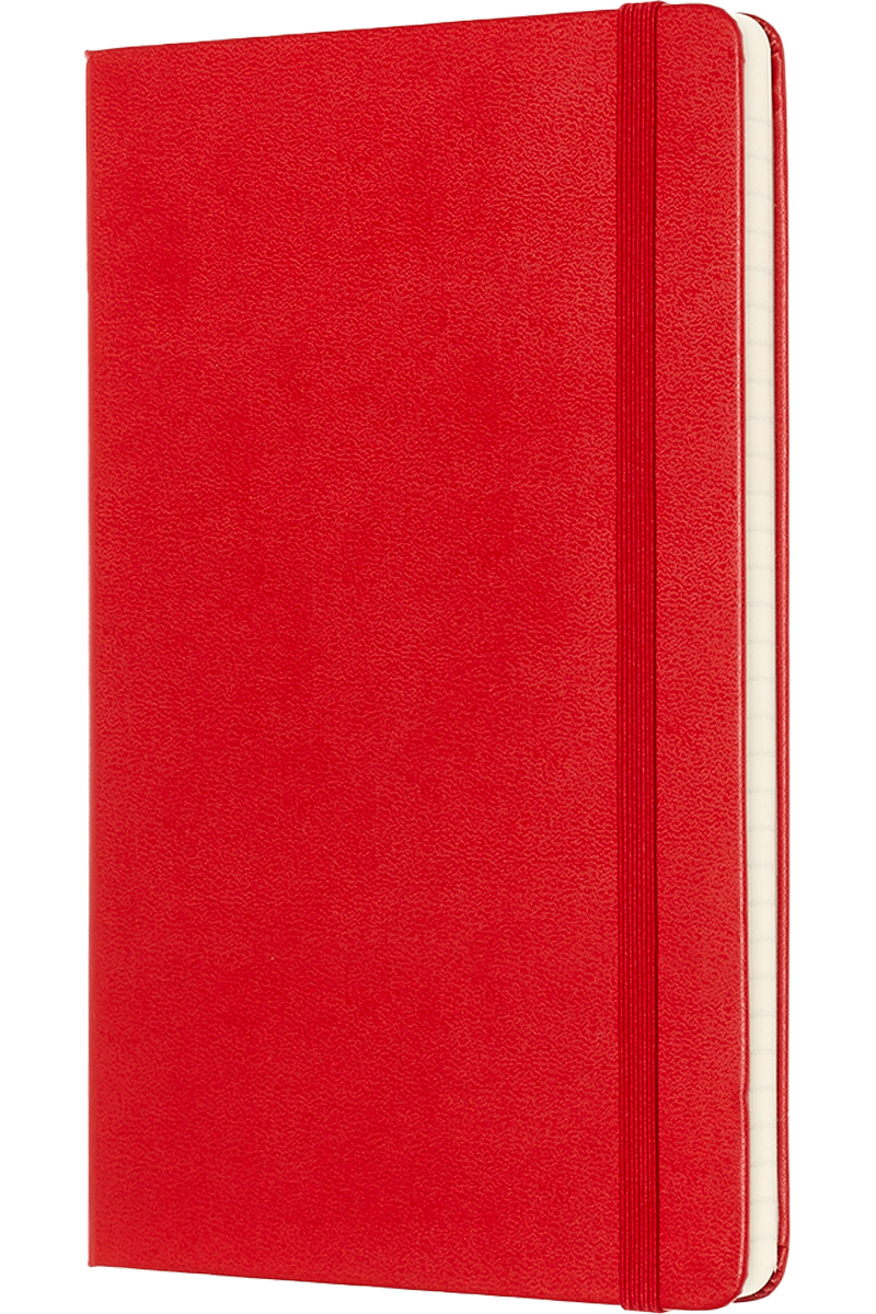 Cuaderno Clásico - Tapa dura - Large - Rojo escarlata - De rayas