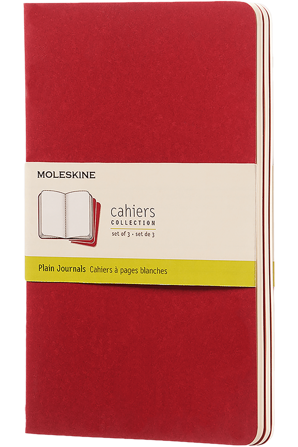 Libretas Cahier. Set de 3 - Tapa Blanda - Large - Rojo arandano - Lisa