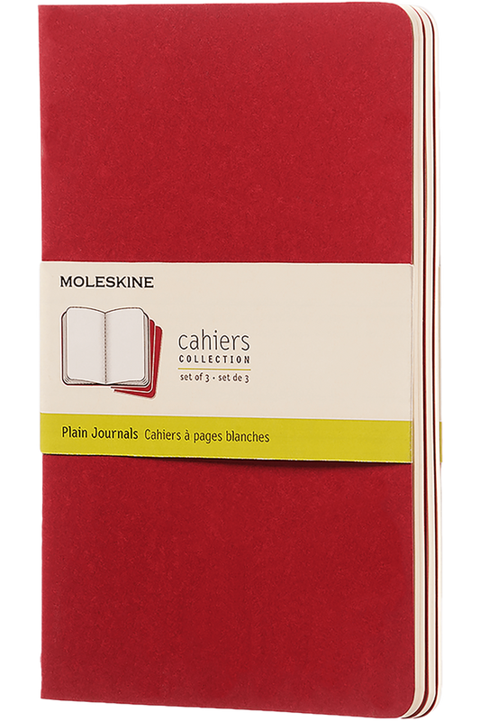 Libretas Cahier. Set de 3 - Tapa Blanda - Large - Rojo arandano - Lisa