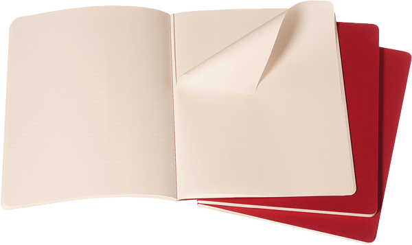 Libretas Cahier. Set de 3 - Tapa Blanda - XL - Rojo arandano - De rayas