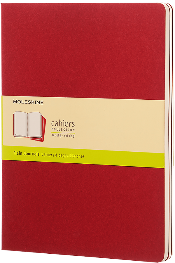 Libretas Cahier. Set de 3 - Tapa Blanda - XL - Rojo arandano - Lisa
