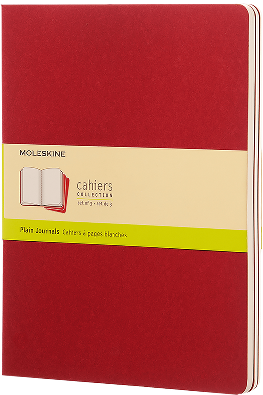 Libretas Cahier. Set de 3 - Tapa Blanda - XL - Rojo arandano - Lisa