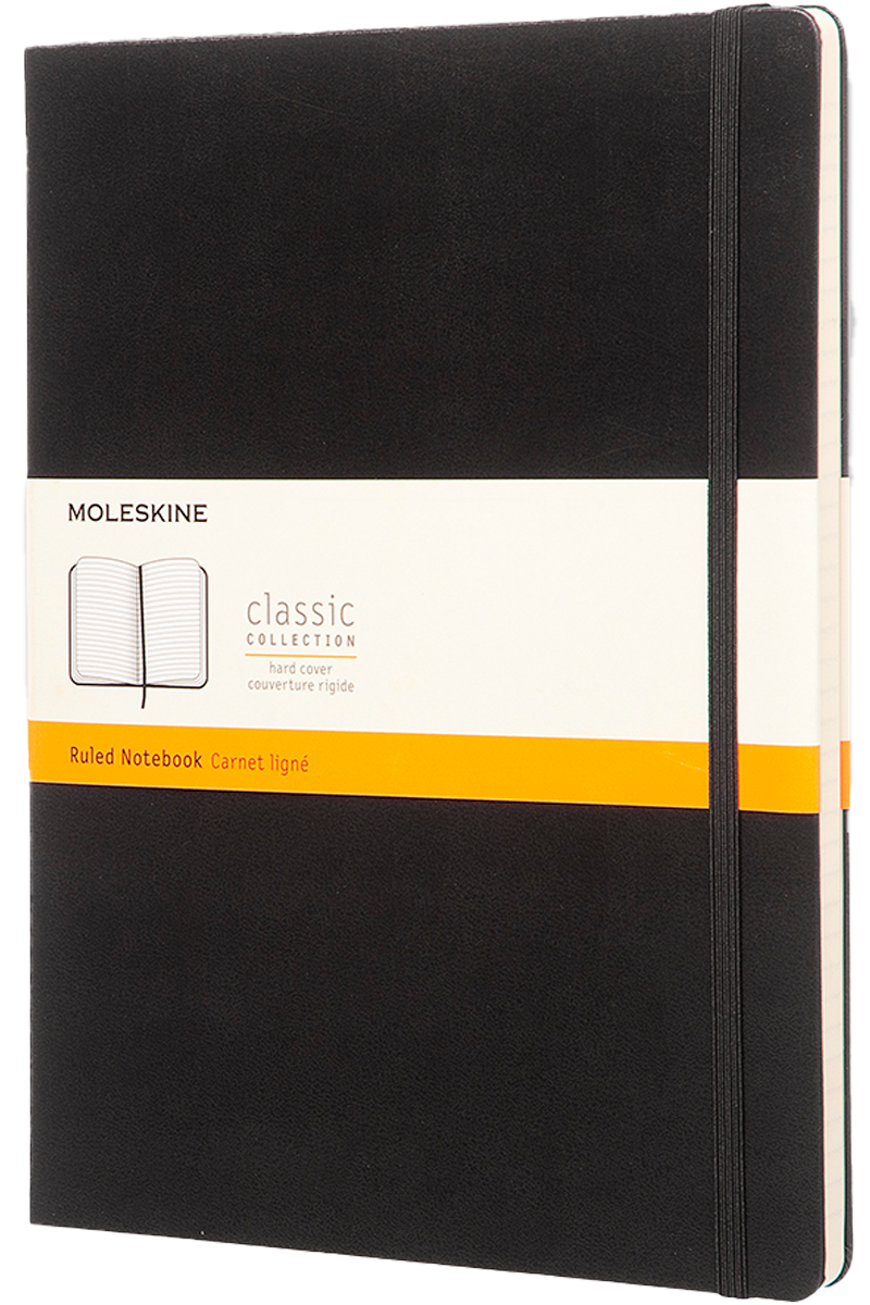 Cuaderno Clásico - Tapa dura - XL - Negro - De rayas