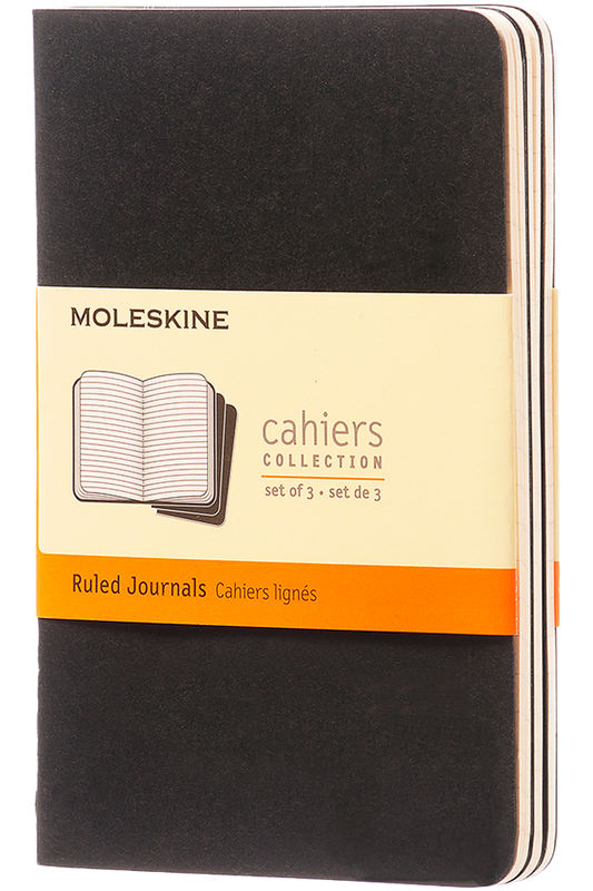 Libretas Cahier. Set de 3 - Pocket - Negro - De rayas