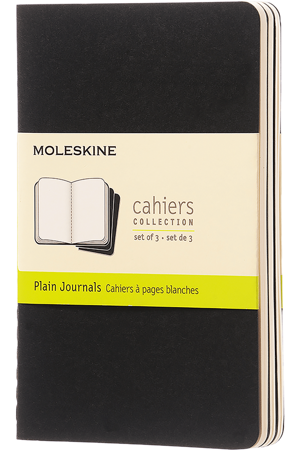 Libretas Cahier. Set de 3 - Tapa Blanda - Pocket - Negro - Lisa