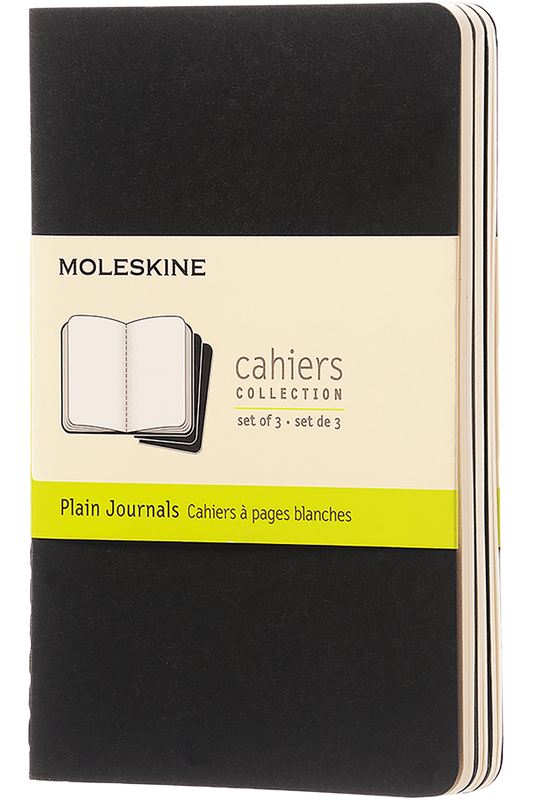 Libretas Cahier. Set de 3 - Tapa Blanda - Pocket - Negro - Lisa