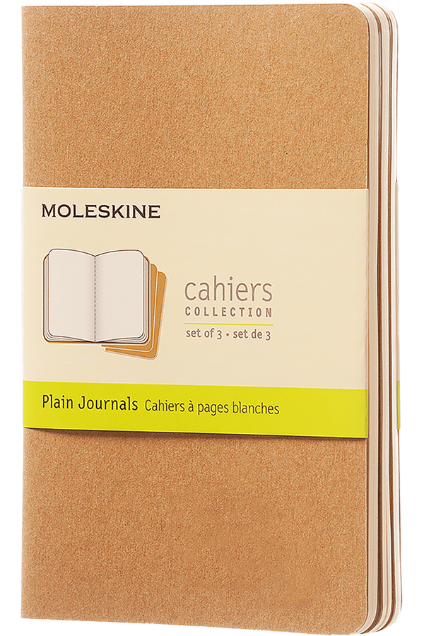 Libretas Cahier. Set de 3 - Tapa Blanda - Pocket - Marron kraft - Lisa