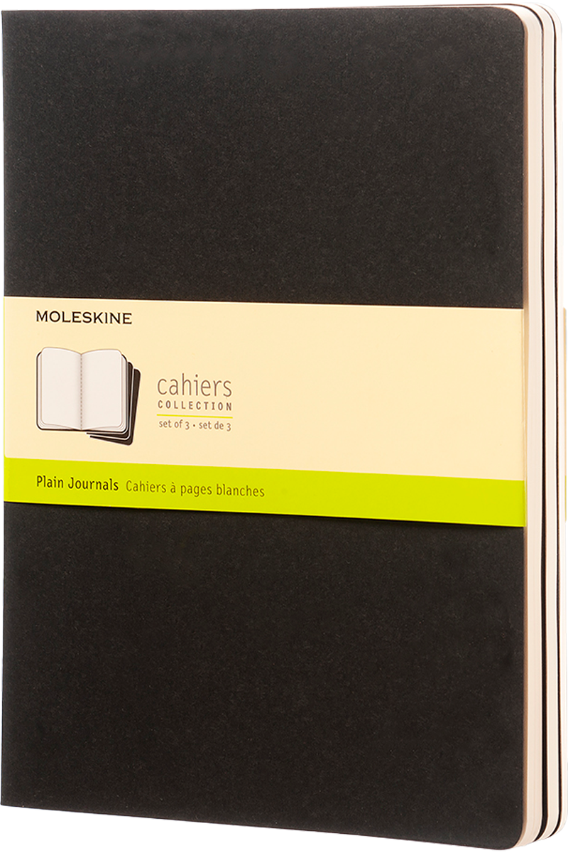 Libretas Cahier. Set de 3 - XL - Negro - Lisa