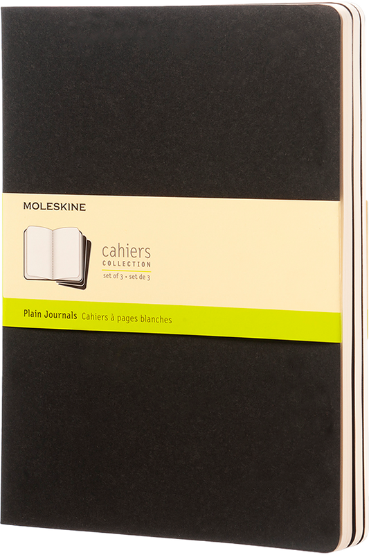 Libretas Cahier. Set de 3 - XL - Negro - Lisa