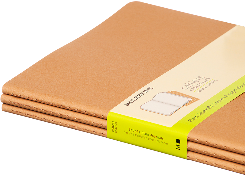 Libretas Cahier. Set de 3 - XL - Marrón kraft - Lisa