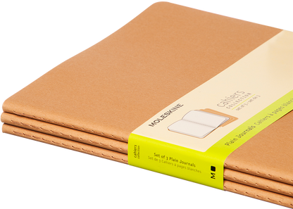 Libretas Cahier. Set de 3 - XL - Marrón kraft - Lisa