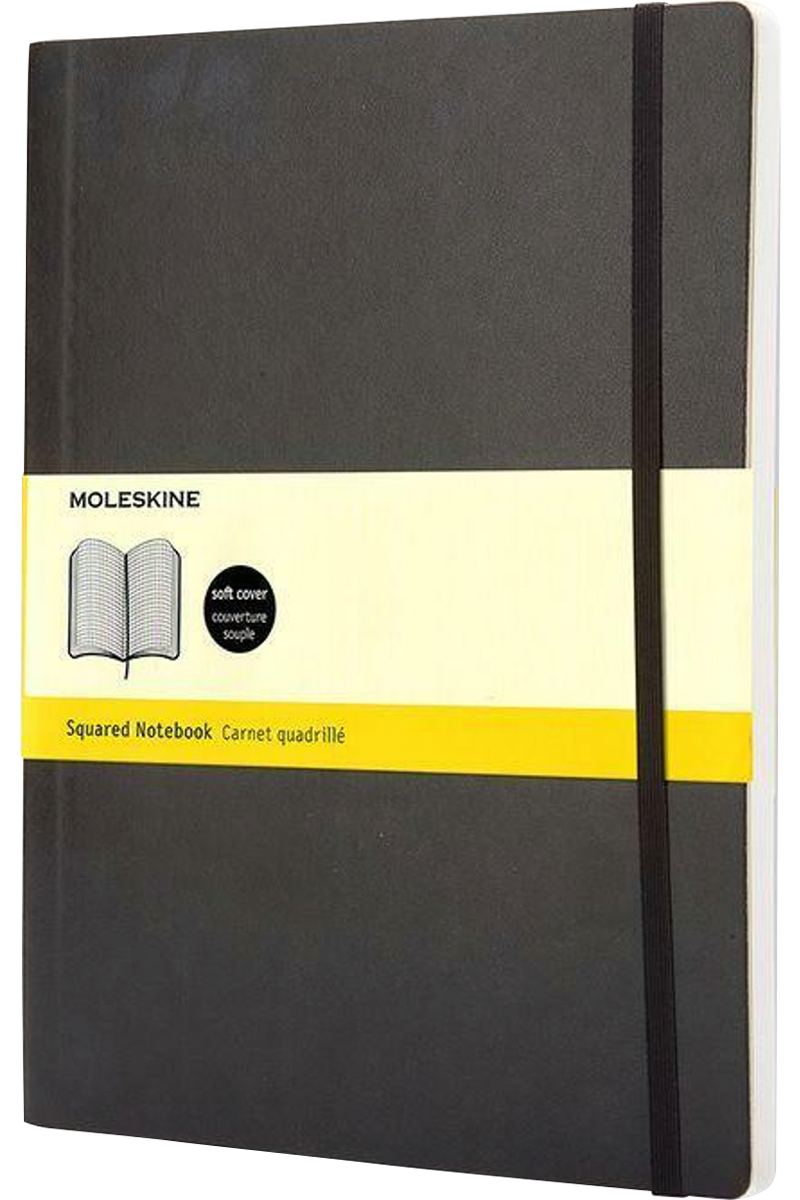 Cuaderno Clásico - Tapa Blanda - XL - Negro - Cuadriculada