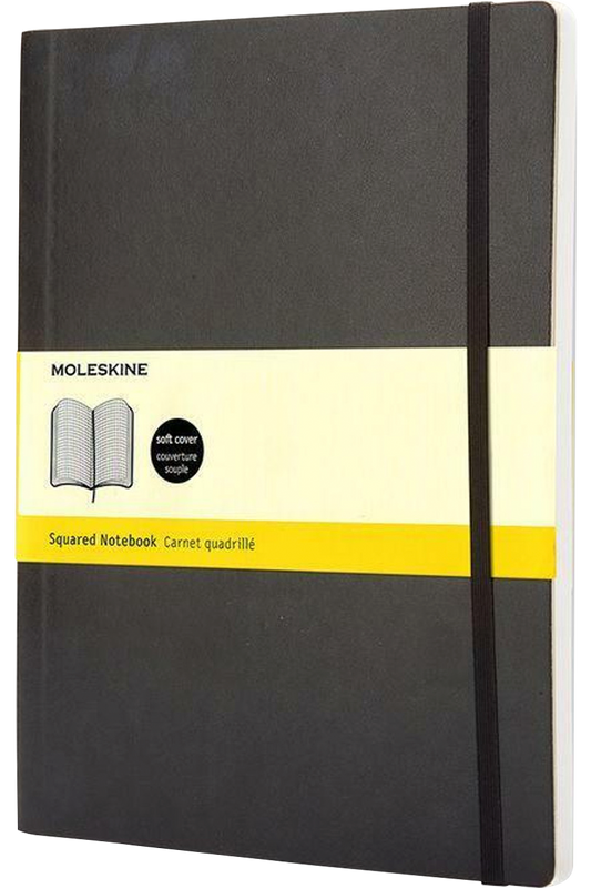 Cuaderno Clásico - Tapa Blanda - XL - Negro - Cuadriculada