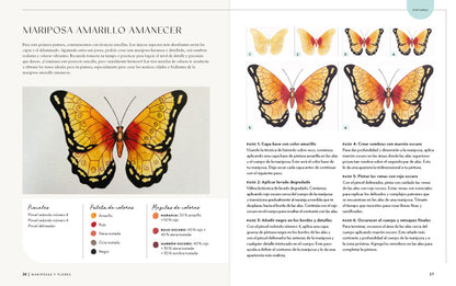 Mariposas y flores. Aprende a pintar con acuarela
