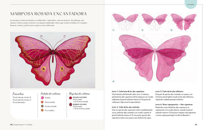 Mariposas y flores. Aprende a pintar con acuarela