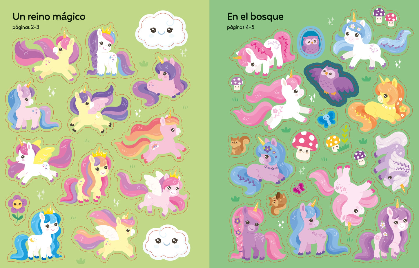 Unicornios. Pegatinas kawaii