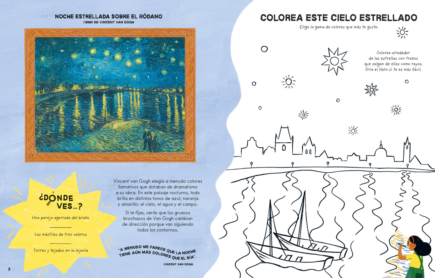 De visita al museo - Dibujo y coloreo