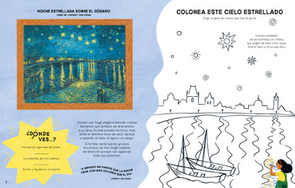 De visita al museo - Dibujo y coloreo