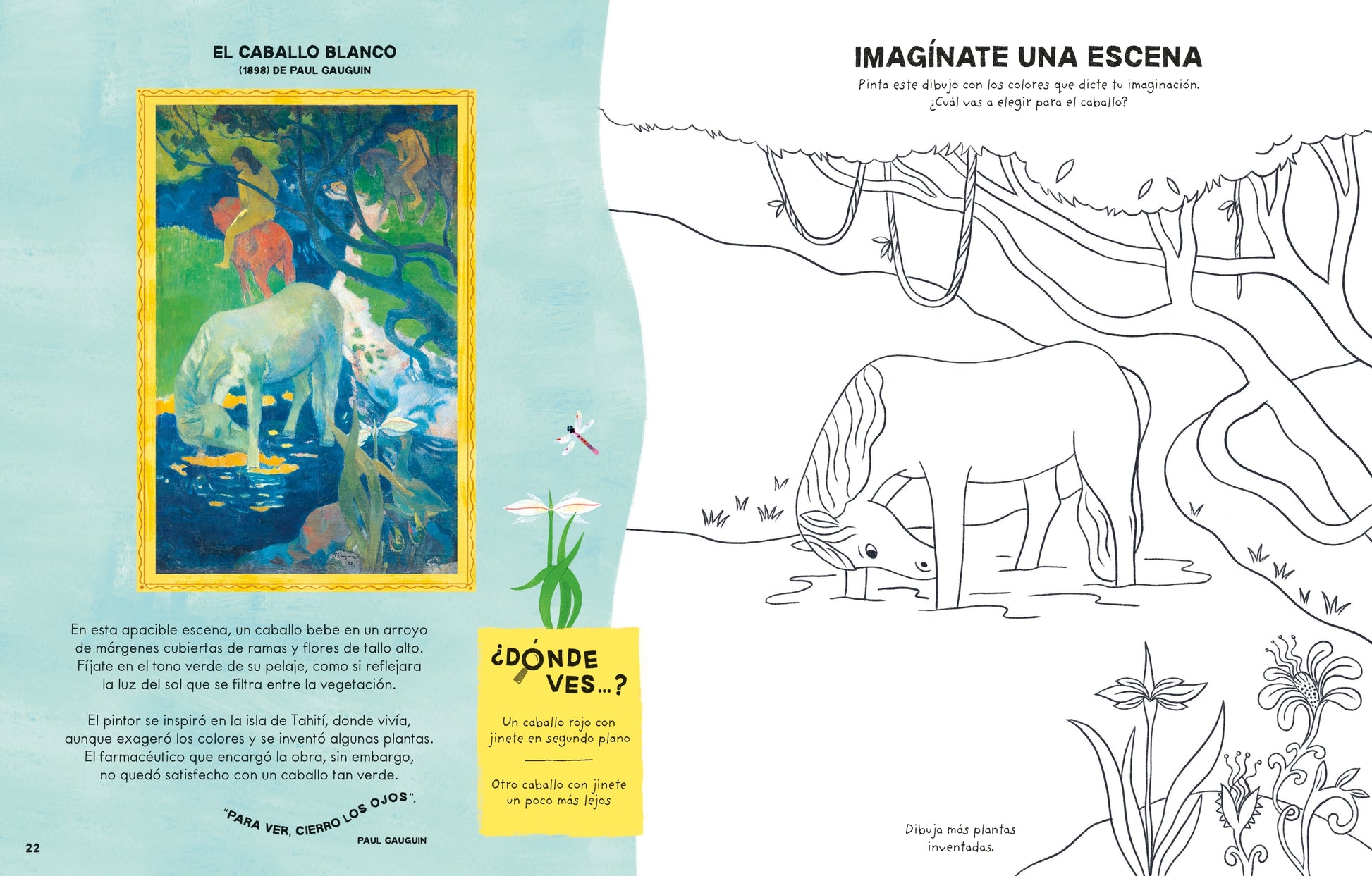 De visita al museo - Dibujo y coloreo
