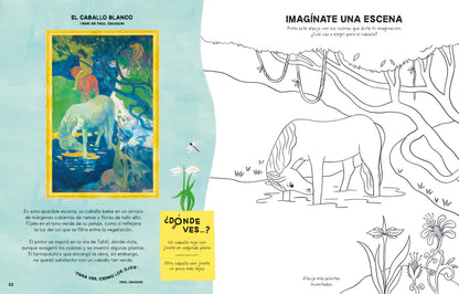 De visita al museo - Dibujo y coloreo