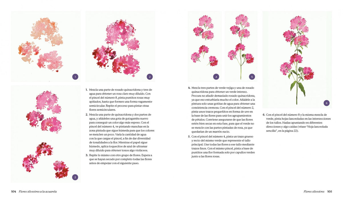 Flores silvestres a la acuarela